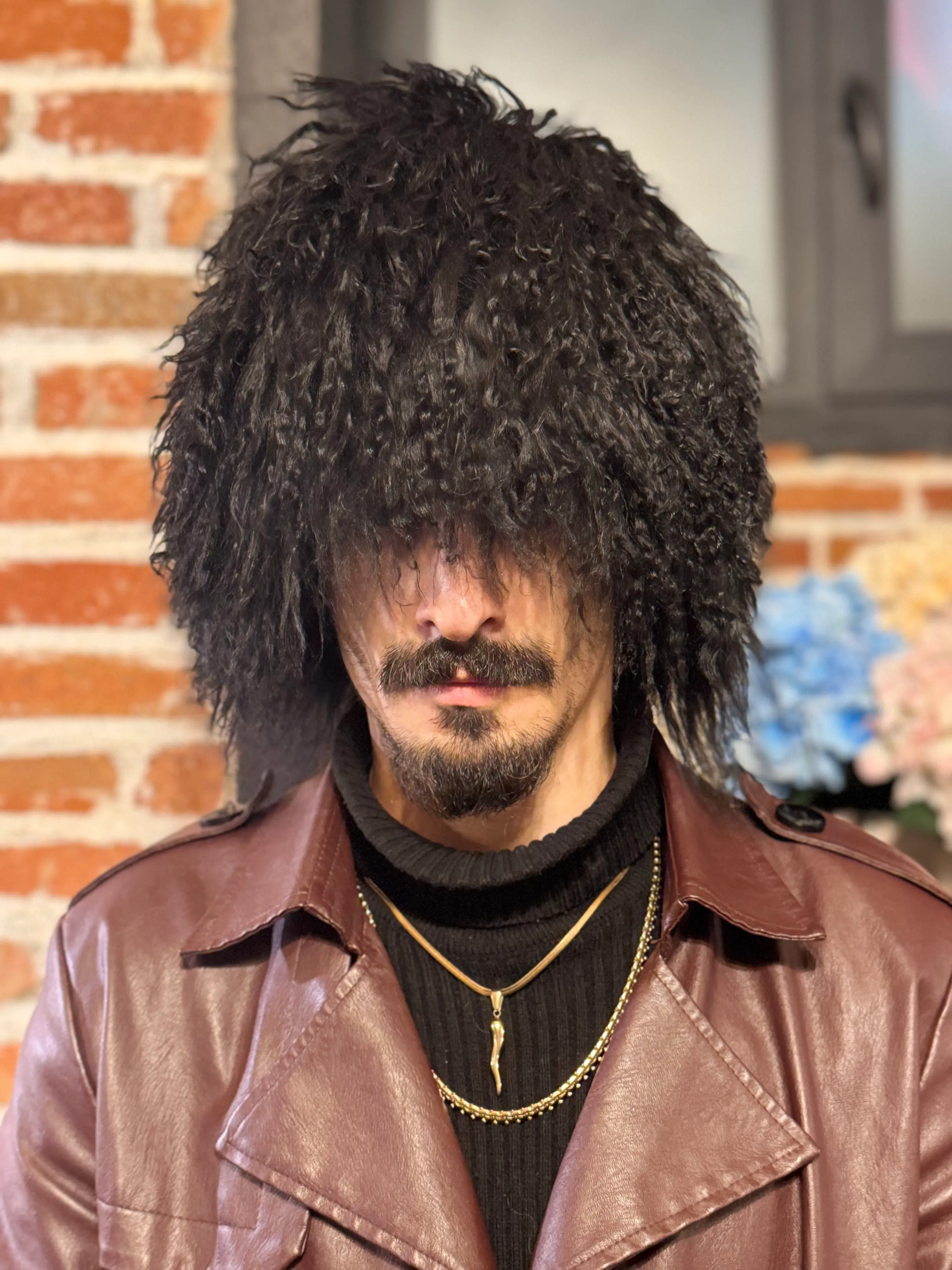 Black Goat Fur Papakha Hat - Traditional Handcrafted Style